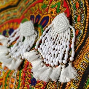 Beaded white earrings $10 or 2 for 15